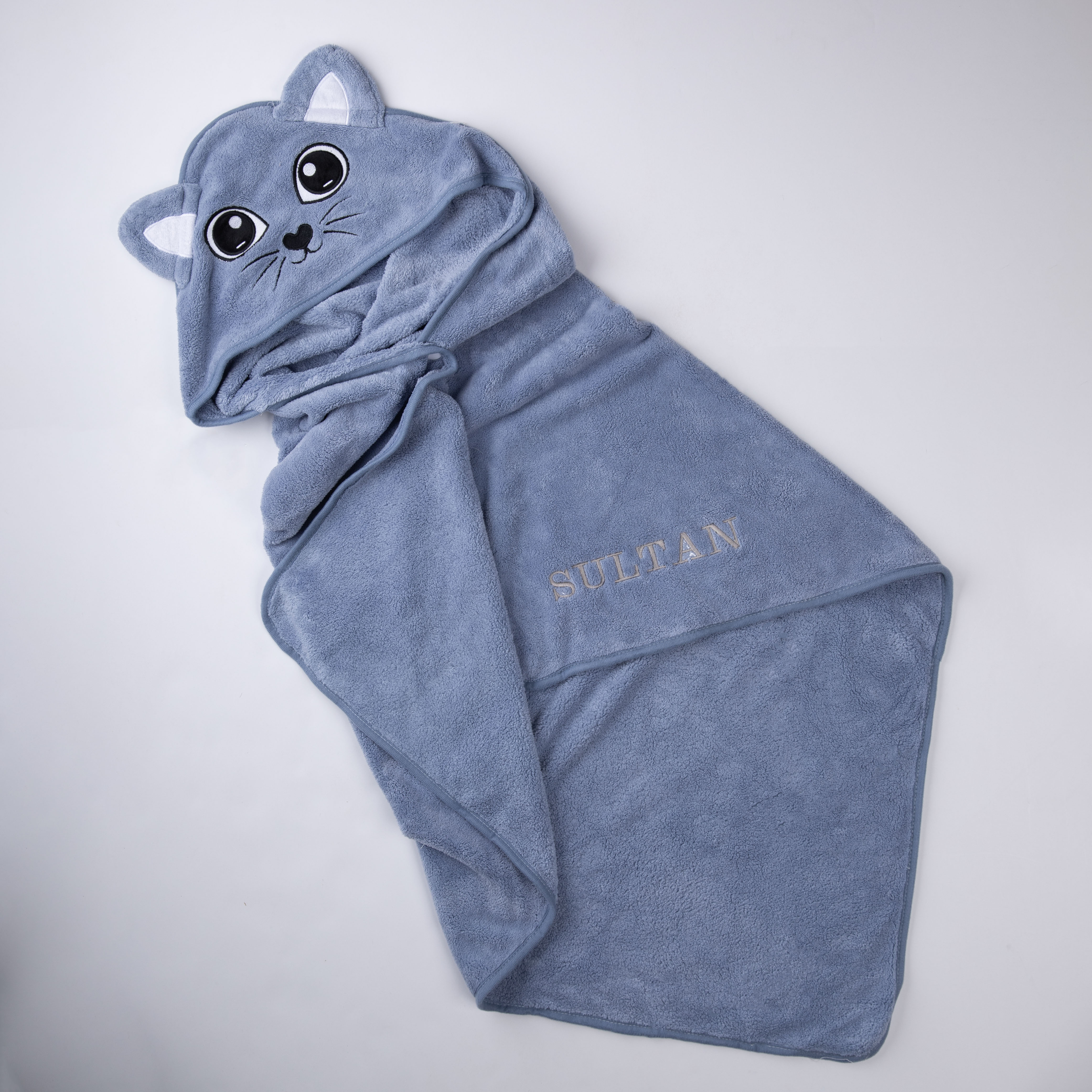 Baby towel with hood (0-2 years) - Blue